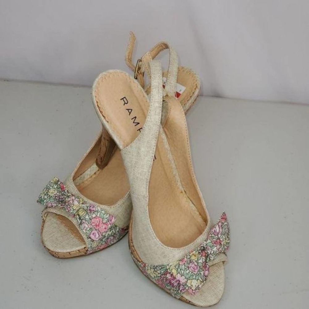 Rampage Grayson Platform Sandal Cork Nude Size 7